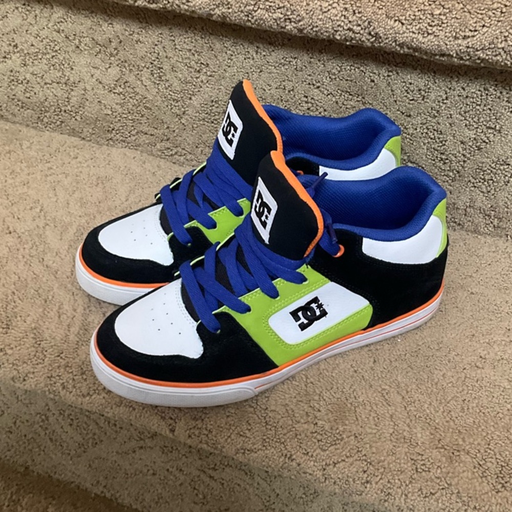 DC Black and Green Sneakers with Vibrant Accents